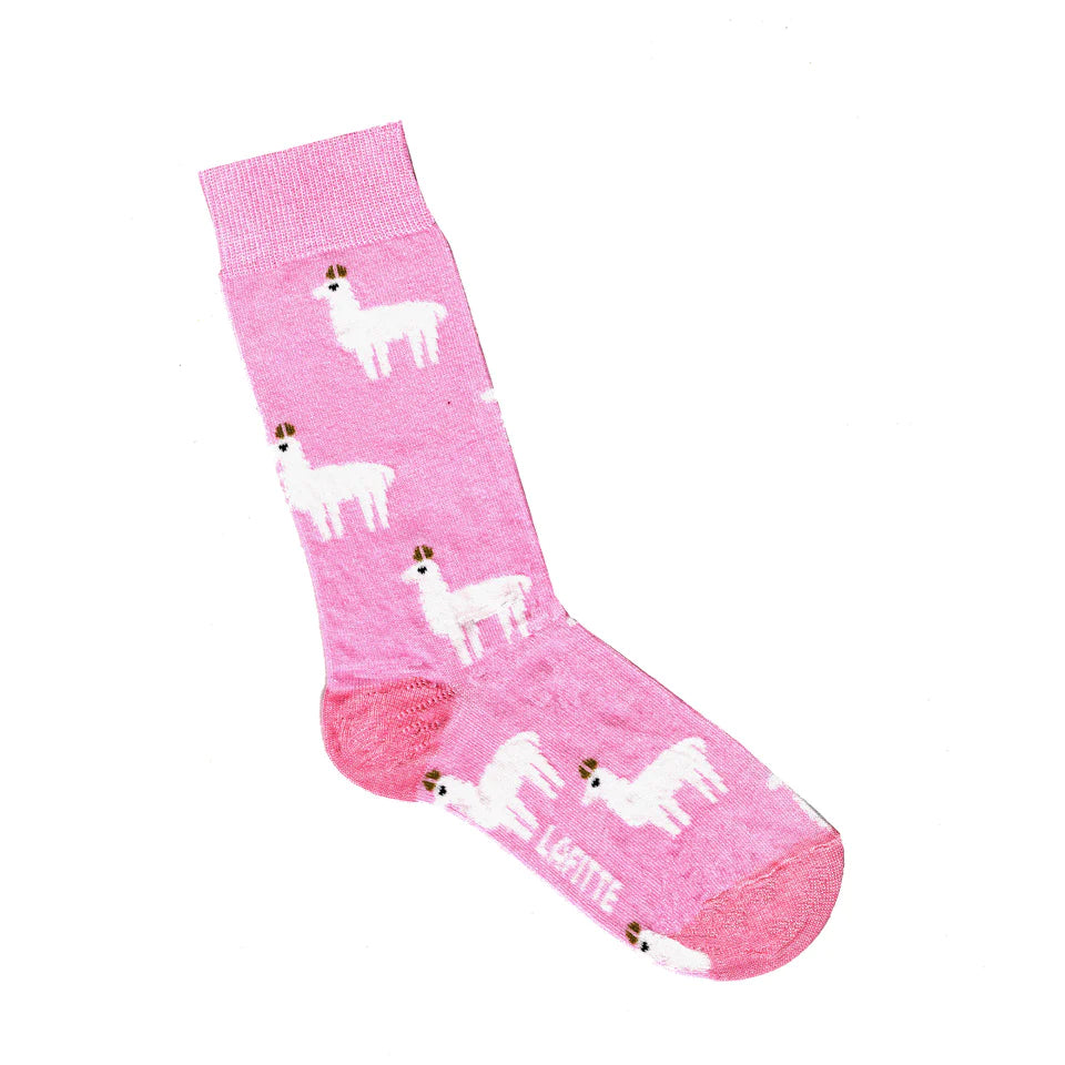 Socks - Lama Pink. Handmade in Australia.