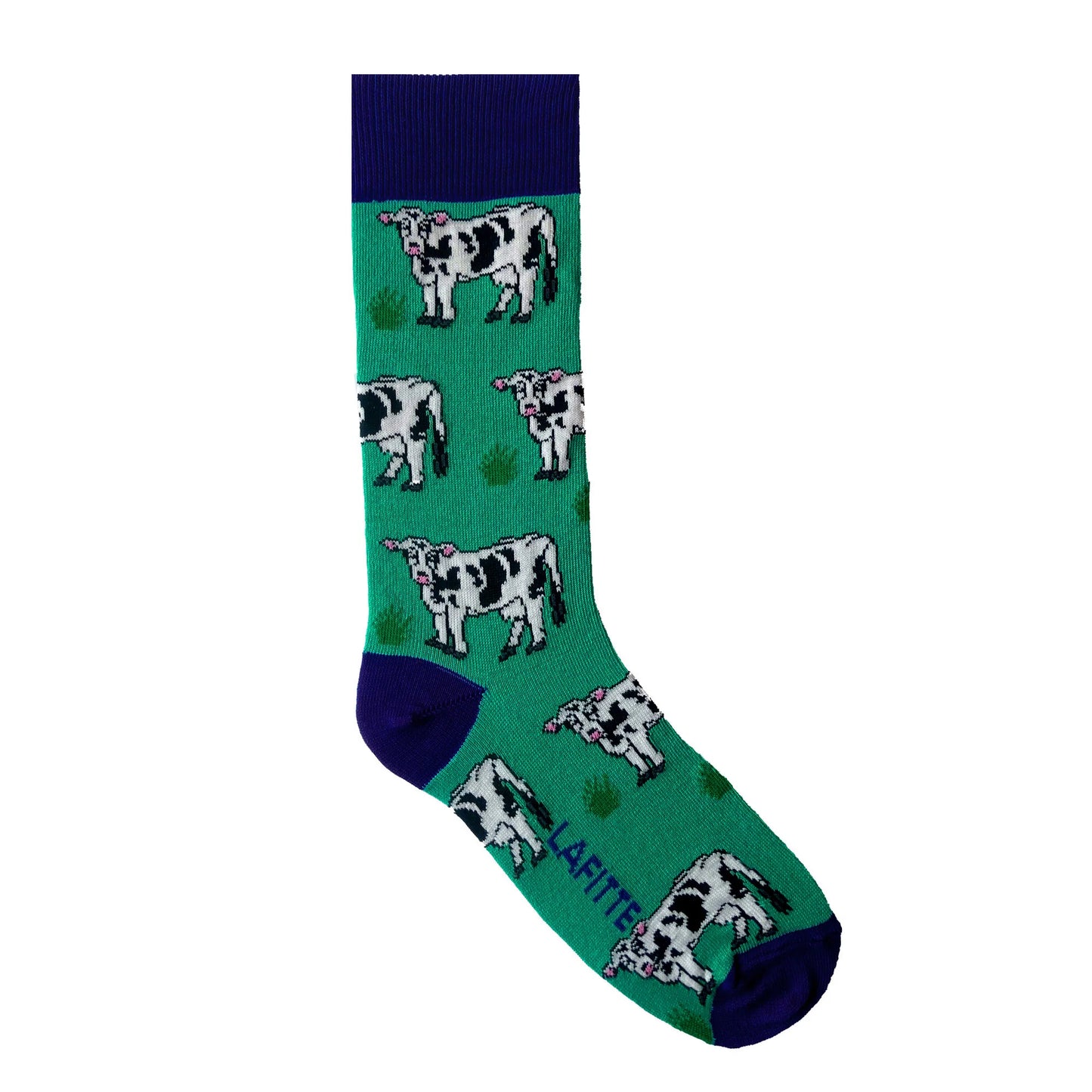 Cow Socks. Green. Handmade in Australia.