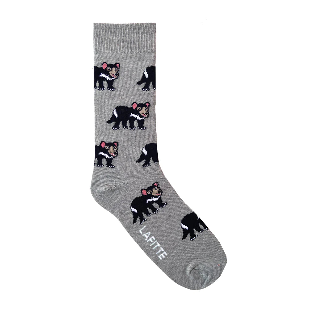 Socks - Tassie Tiger Grey. Made in Australia