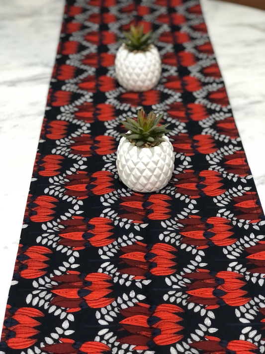 Sturt Desert Pea Table Runner 32x150cm. Handmade in Australia