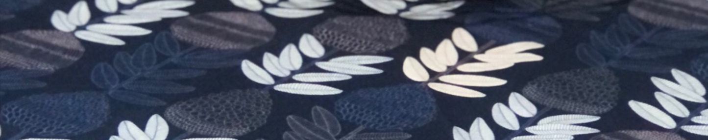 Navy Protea Table Runner 32x150cm. Handmade in Australia