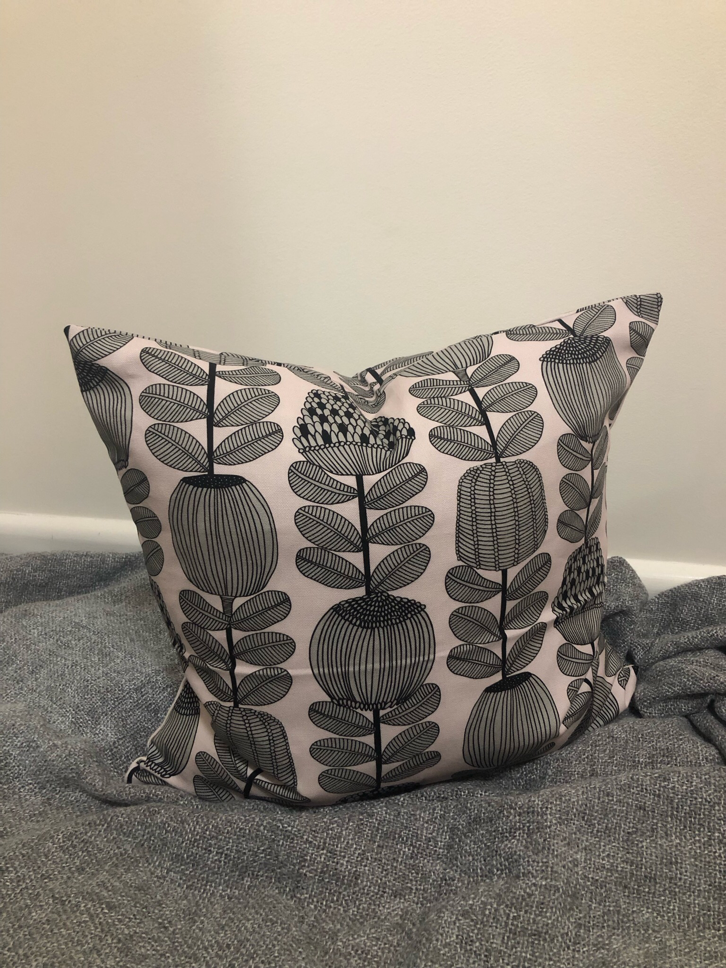 Cushion Cover - Banksia Stems Square 45x45. Handmade in Australia