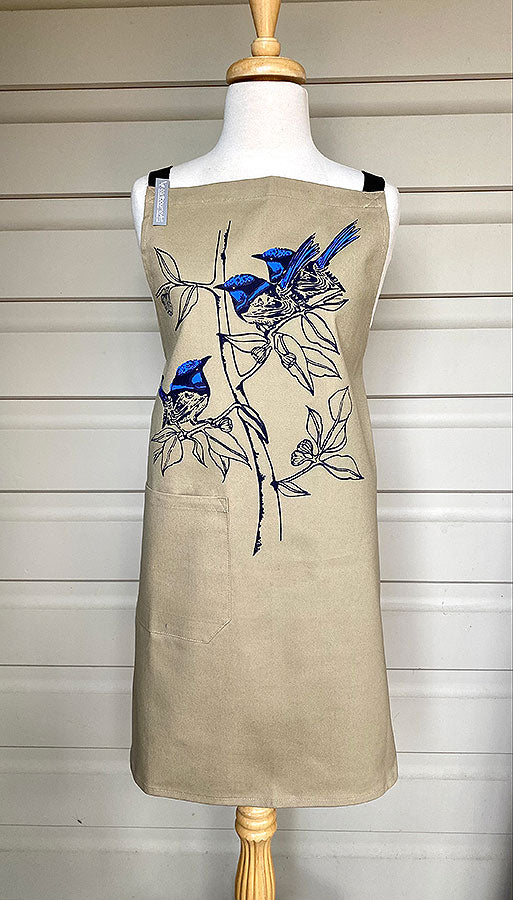 Apron Fairy Wren Linen - Eastbourne Art