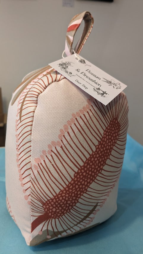 Door stop Possum & Pincushion Pink Banksia. Handmade in Australia