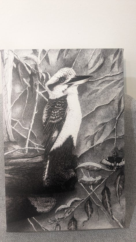 All Creatures Great and Small. Art Print, Kookaburra by Kath Unsworth South Coast Artist