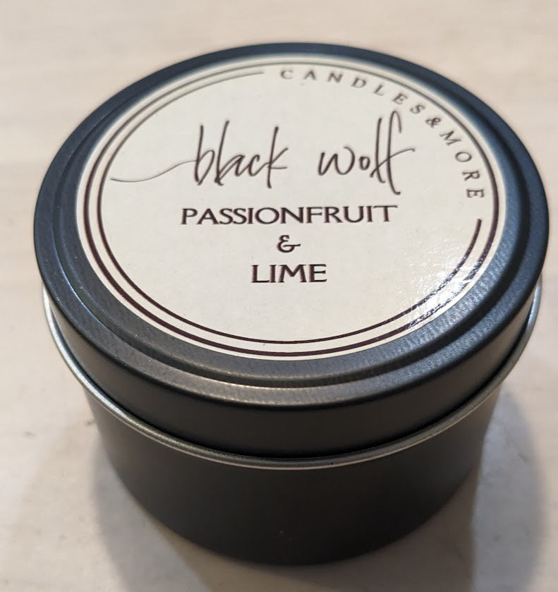 Black Wolf Candle Passionfruit & Lime. Handmade in Australia.