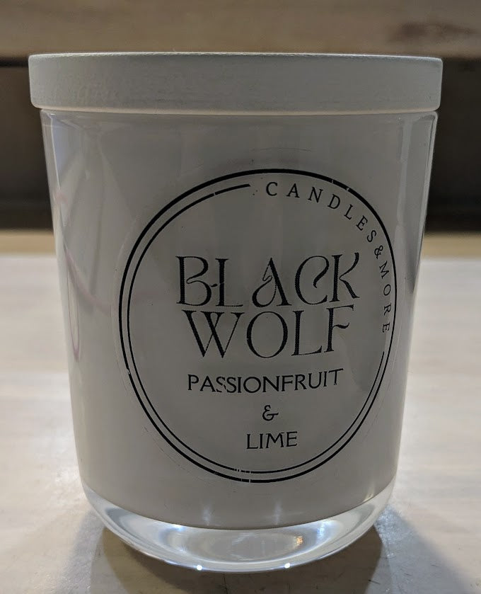 Black Wolf Candle Passionfruit & Lime. Handmade in Australia.