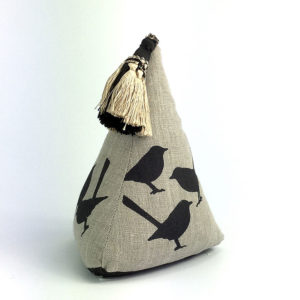 Door Stop Green Hemp with Blue Wren & Tassel - Eastbourne Art