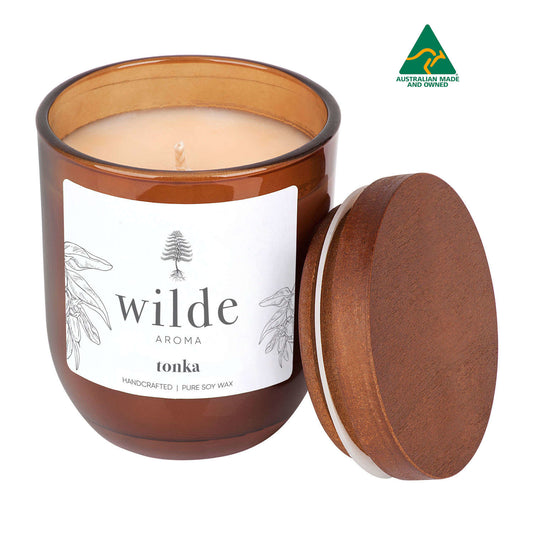 Wilde Tonka Bean Candle Medium. Handmade in Australia