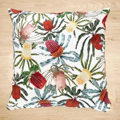 Australian Banksia Cushion Cover 45cmx45cm. Handmade in Australia