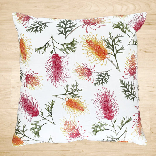 Australian Grevillea Cushion Cover 45cmx45cm. Handmade in Australia