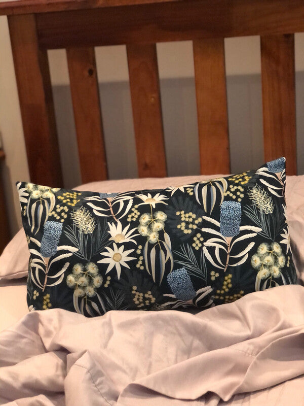 Cushion Cover - Rectangle Navy Native 30X50cm. Handmade in Australia