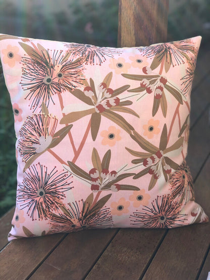 Cushion Cover Square Penda Pink 45cm x 45cm. Handmade in Ausralia